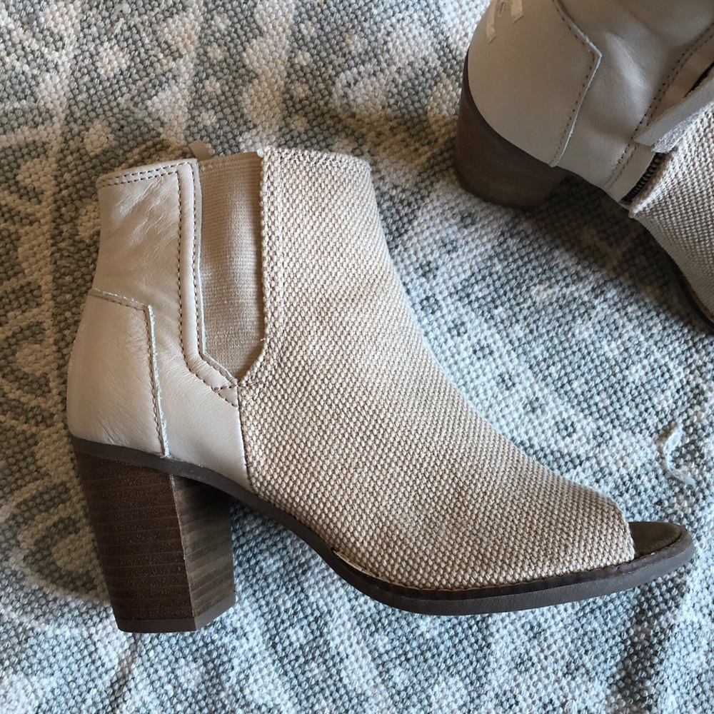 Cream Peep Toe Booties